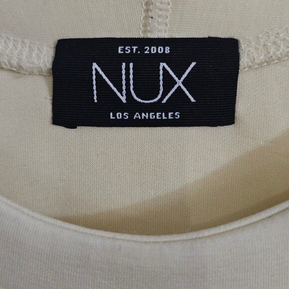 Nux Los Angeles Sleek Sweatshirt Yellow Medium Athleisure Sporty Relaxed Soft - Picture 2 of 6